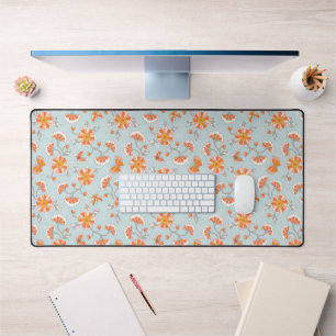 Cute Vintage Flower Butterfly Pattern Desk Mat