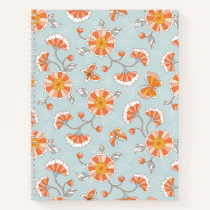 Cute Vintage Flower Butterfly Pattern Notebook