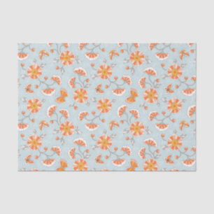 Cute Vintage Flower Butterfly Pattern Tissue Paper