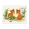 Cute Vintage Foxes Retro Christmas Scene