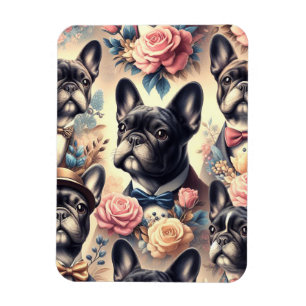 Cute Vintage French Bulldog Painting Magnet