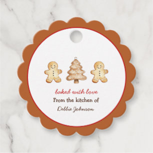 Cute vintage gingerbread cookie man favour tags