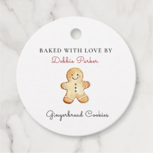 Cute vintage gingerbread cookies Baked with Love  Favour Tags