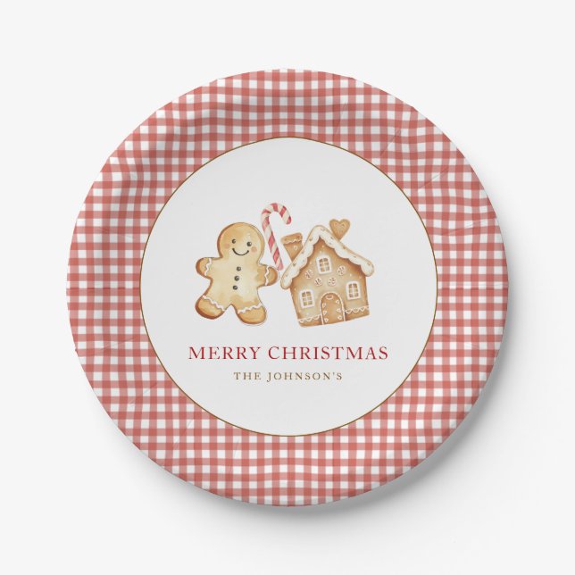 Cute Vintage Gingerbread cookies  Paper Plate (Front)