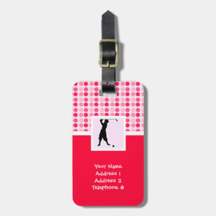 Cute Vintage Golfer Luggage Tag