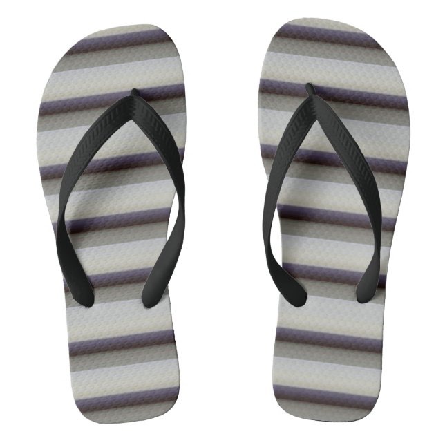 Cute vintage grey blue stripes  flip flops (Footbed)