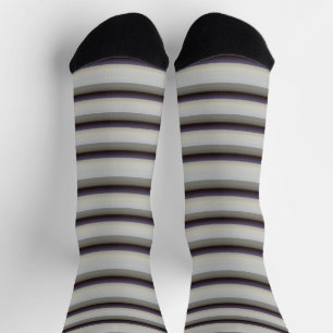 Cute vintage grey blue stripes socks