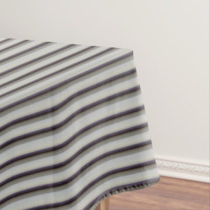 Cute vintage grey blue stripes  tablecloth
