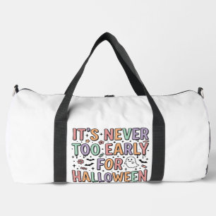 Cute Vintage Halloween Too Early Typography T-Shir Duffle Bag