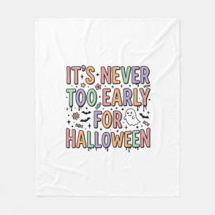 Cute Vintage Halloween Too Early Typography T-Shir Fleece Blanket