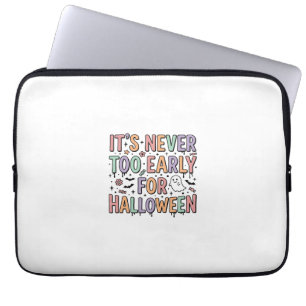Cute Vintage Halloween Too Early Typography T-Shir Laptop Sleeve