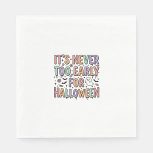 Cute Vintage Halloween Too Early Typography T-Shir Napkin
