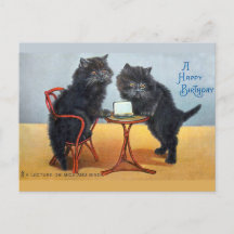 Cute Vintage Happy Birthday Cat