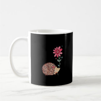Cute Vintage Hedgehog & Flower Art & Gift Coffee Mug