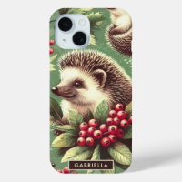 Cute Vintage Hedgehog Pattern