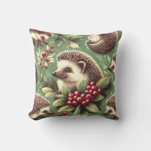 Cute Vintage Hedgehog Pattern Cushion