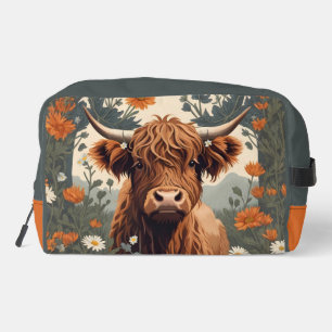 Cute Vintage Highland Cow  Dopp Kit