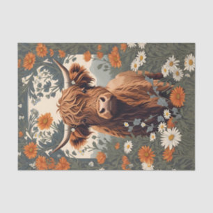 Cute Vintage Highland Cow  Tissue Paper