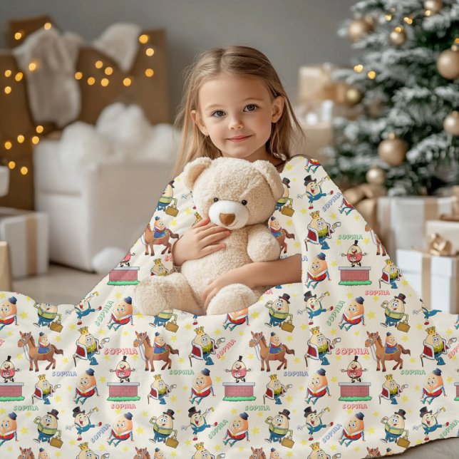 Cute Vintage Humpty Dumpty Nursery Rhyme Fleece Blanket (Creator Uploaded)