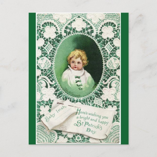 Cute Vintage Irish Baby Postcard (Front)
