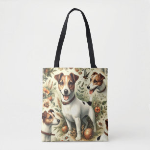 Cute Vintage Jack Russell Terrier Tote Bag