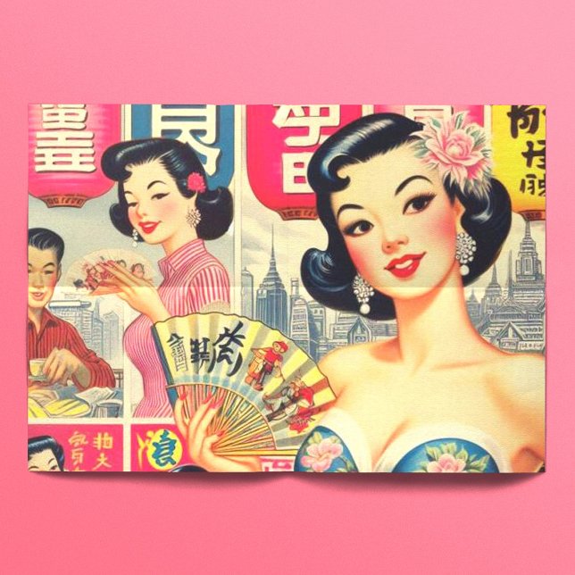 Cute Vintage Japanese Girls Illustration Tissue Paper (Creator Uploaded)