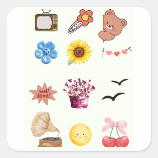 Cute Vintage journal Sticker Collage