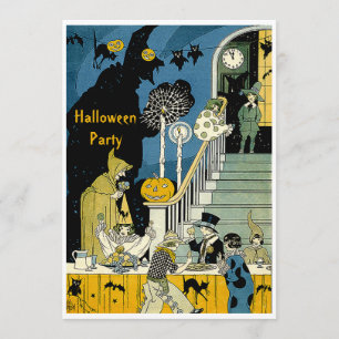 Cute Vintage Kids Halloween Party Invitation