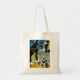 Cute Vintage Kids Halloween Treats Tote Bag