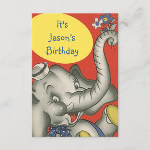 Cute Vintage Kids Party Invitations Sweet Elephant