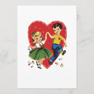 Cute vintage kids Valentine Invitation