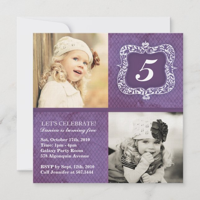 Cute Vintage Little Girls Birthday Invitation (Front)