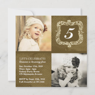 Cute Vintage Little Girls Birthday Invitation