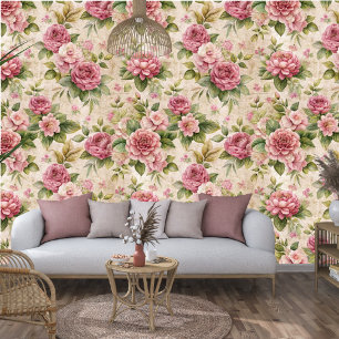Cute Vintage Luxuries Floral Ephemera Wallpaper