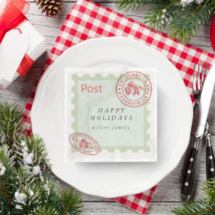 Cute Vintage Mail Holiday Paper Napkins