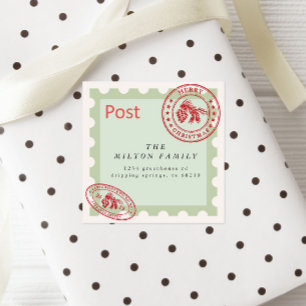 Cute Vintage Mail Holiday Return Adress Square Sticker