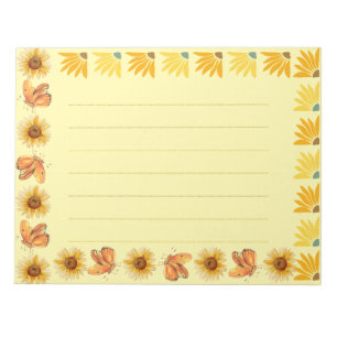 Cute vintage Mustard frame natural illustrations Notepad