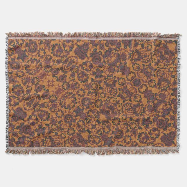 Cute vintage paisley patterns throw blanket (Front)