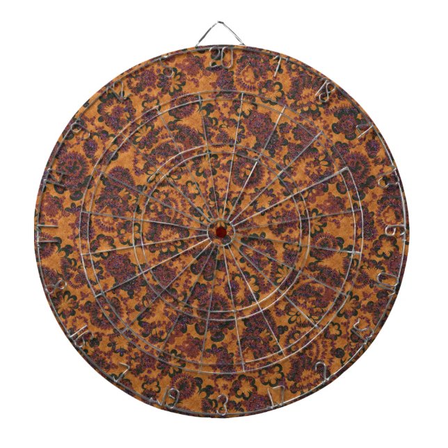 Cute vintage paisley seamless patterns design dartboard (Front)