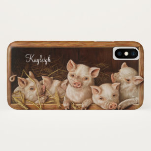 Cute Vintage Piglets Farm Scene Prang Co.   Name Case-Mate iPhone Case