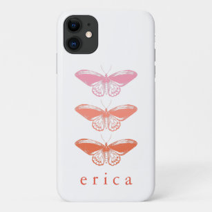 Cute Vintage Pink Butterfly Illustration Case-Mate iPhone Case