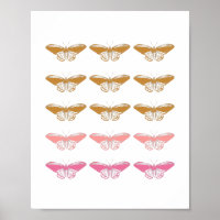 Cute Vintage Pink Butterfly Illustration