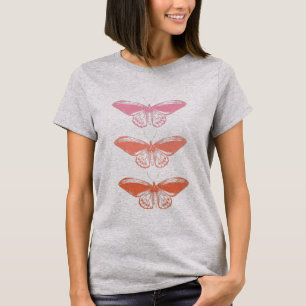 Cute Vintage Pink Butterfly Illustration T-Shirt