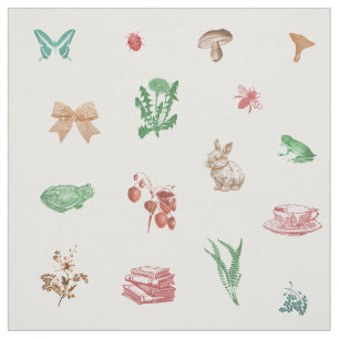 Cute Vintage Pink Cottagecore Aesthetic Pattern Fabric