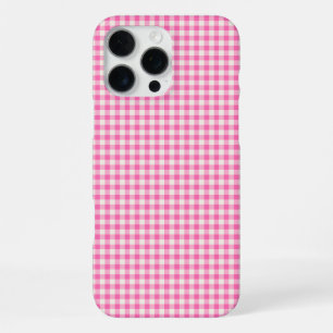 Cute Vintage Pink Gingham Plaid Pattern iPhone 16 Pro Max Case