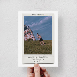 Cute Vintage Polaroid Photo Save the Date Card