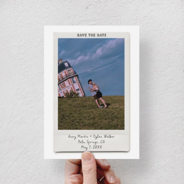 Cute Vintage Polaroid Photo Save the Date Card (Creator Uploaded)