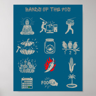 Cute Vintage Popular Bands 90s Funny Poster