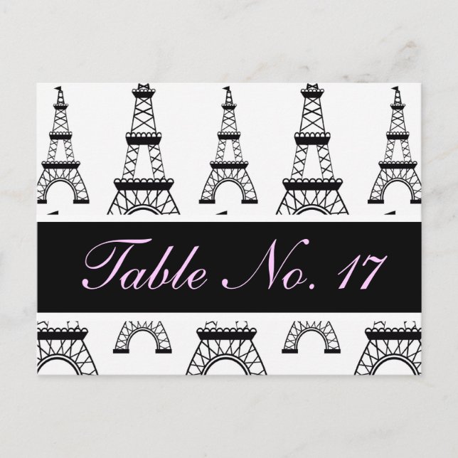 CUTE Vintage Postcard Table Number for Reception (Front)