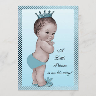 Cute Vintage Prince Baby Shower Invitation